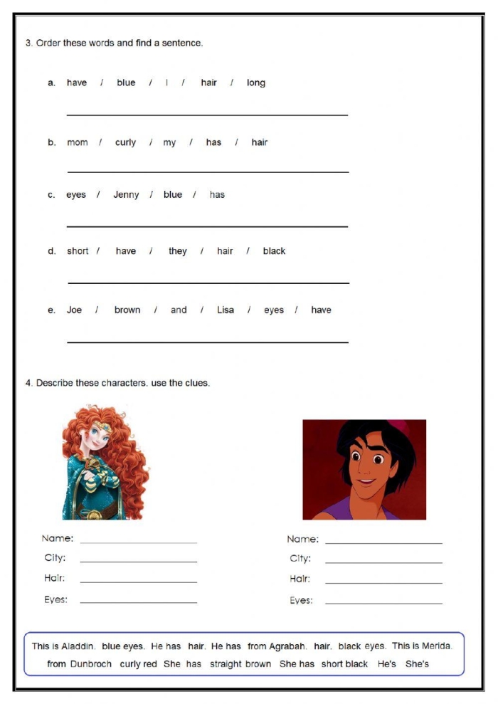 Child drawing their hairstyle in a mirror on the All About My Hair worksheet for Pre-K