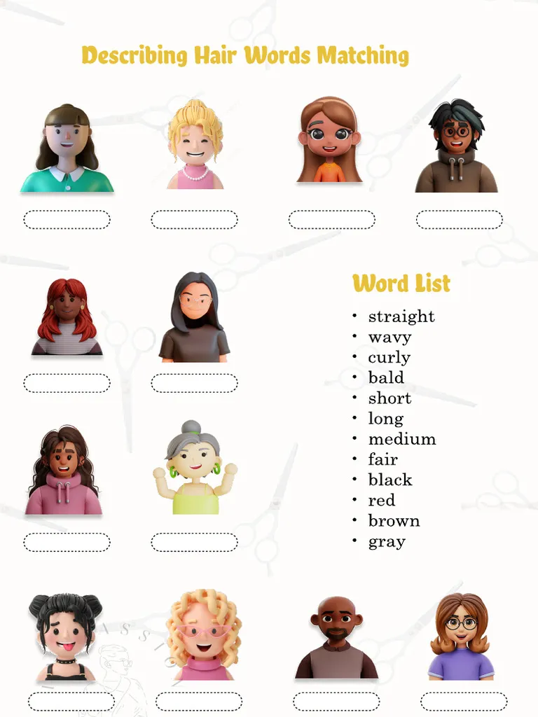 Child drawing their hairstyle on an All About My Hair worksheet with a mirror design