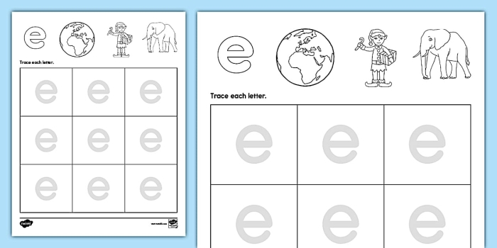 Tracing lowercase letters e and s worksheet for young learners developing handwriting skills Pre-K child practicing tracing lowercase e and s on a handwriting worksheet