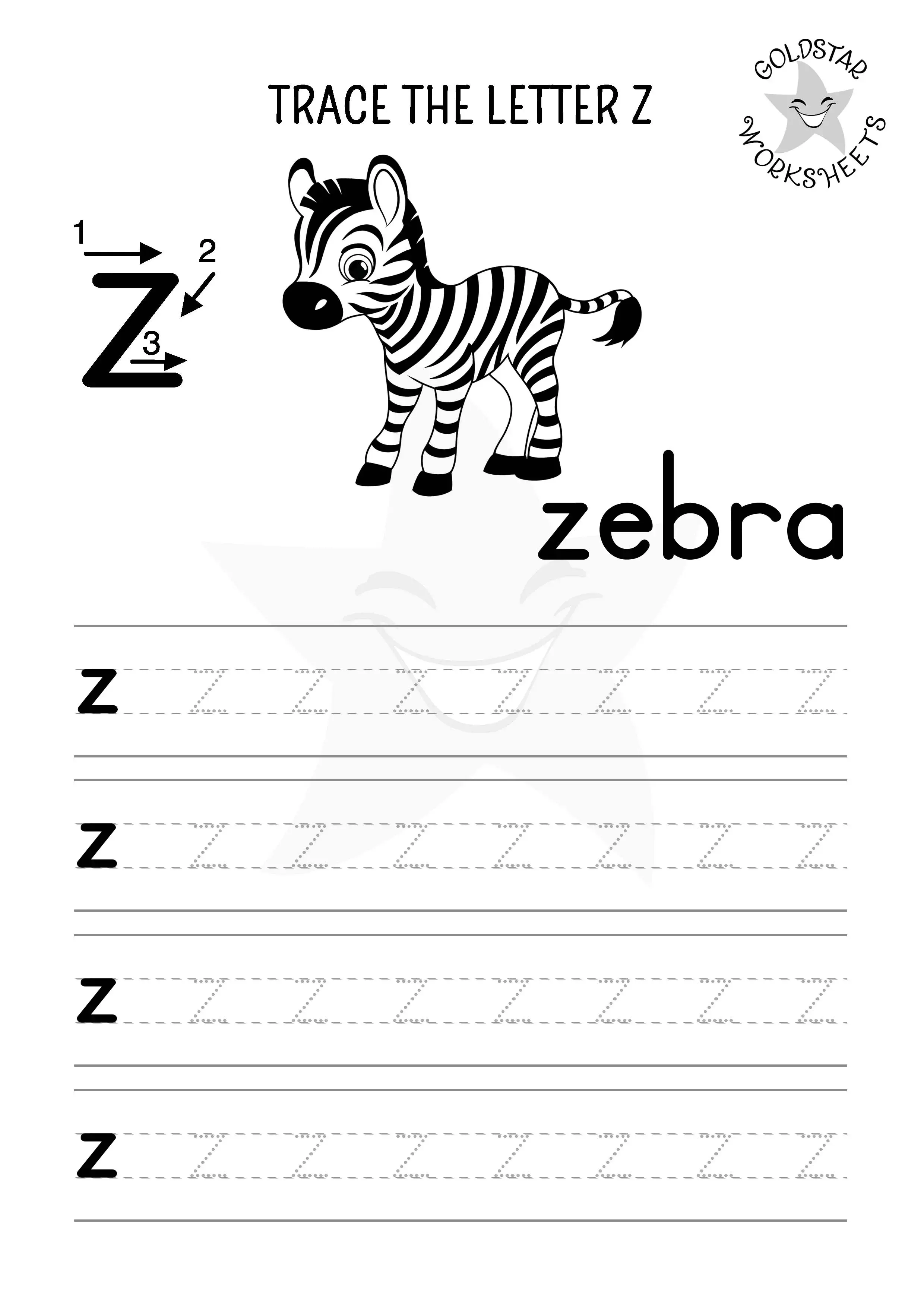 Handwriting practice sheet featuring lowercase x, y, and z for young learners in geometry category Tracing worksheet for lowercase letters x, y, and z designed for Pre-K handwriting practice