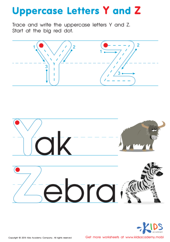 Pre-K Geometry tracing activity featuring letters x, y, and z for young learners Tracing worksheet for lowercase letters x, y, and z designed for Pre-K handwriting practice