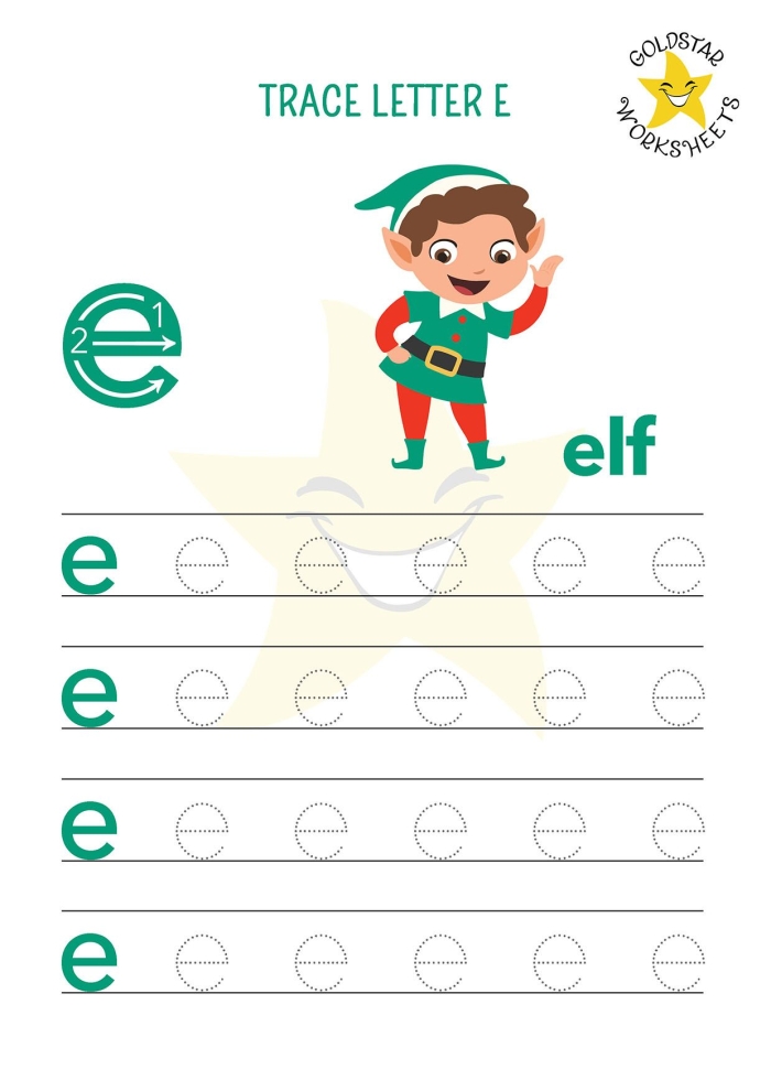 Pre-K handwriting tracing worksheet focusing on letters e and s, image 16 Tracing lowercase letters e and s worksheet for Pre-K handwriting practice