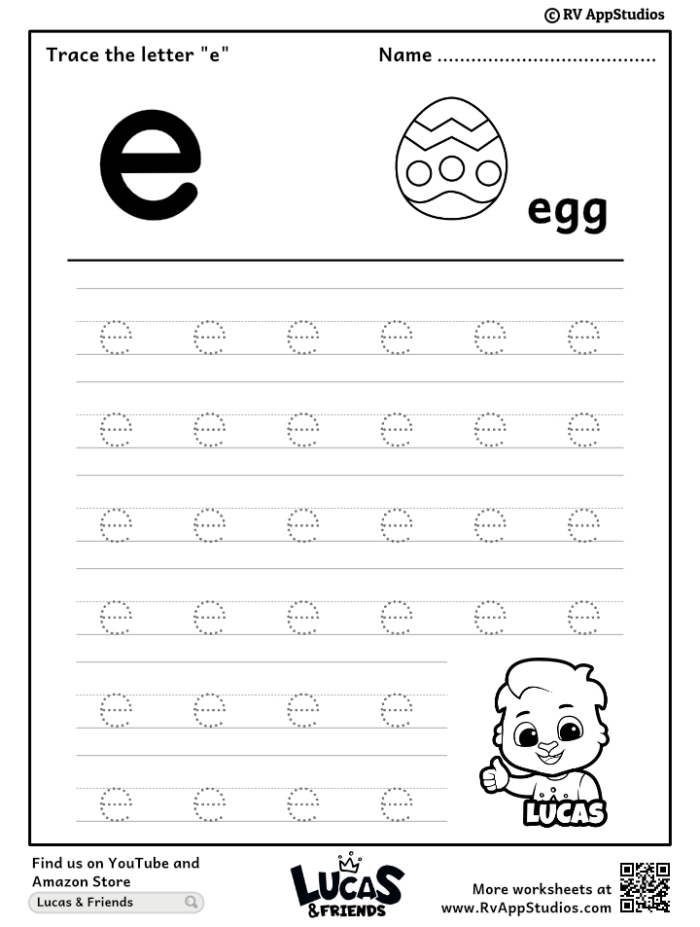 Handwriting skills development with tracing e and s letters worksheet 18 Tracing lowercase letters e and s worksheet for Pre-K handwriting practice