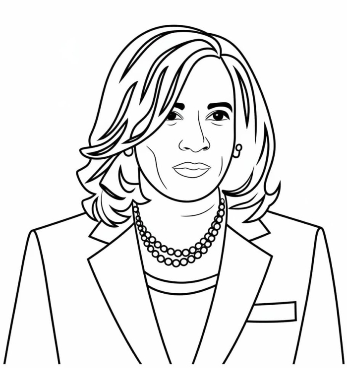Kamala D. Harris coloring worksheet for Pre-K measurement activities