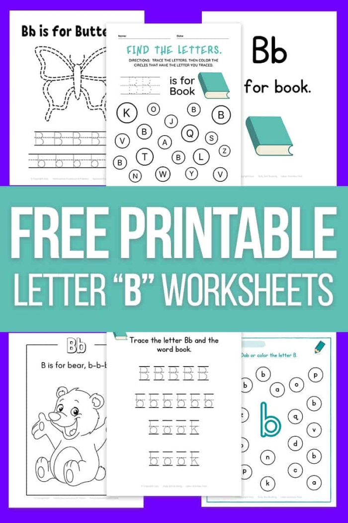 Practice tracing and identifying the letter b in this fun worksheet for preschoolers Pre-K worksheet for tracing and writing the lowercase letter b