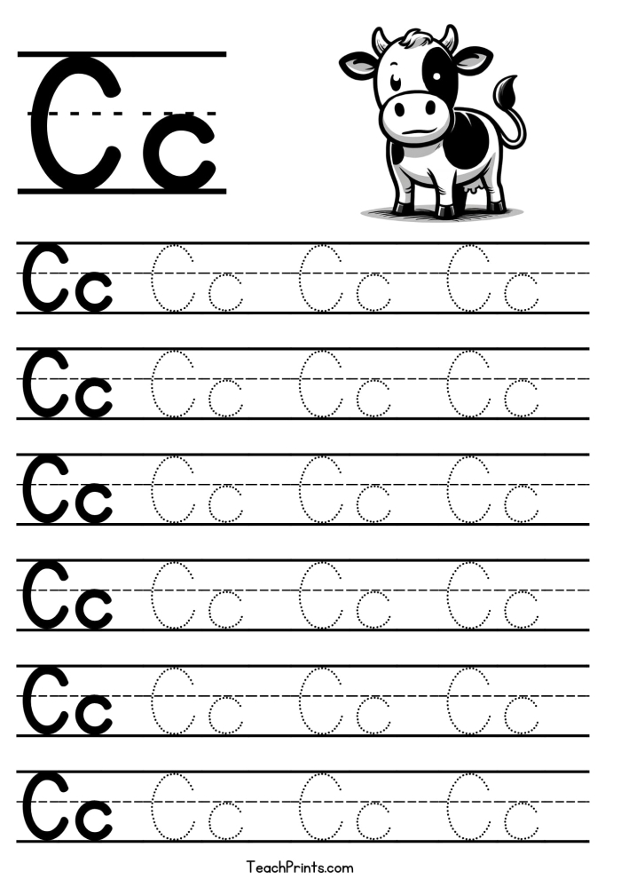 Alphabet Practice worksheet focused on letter C for young learners in geometry class, image 18 Pre-K geometry worksheet for practicing the letter C with tracing and drawing activities
