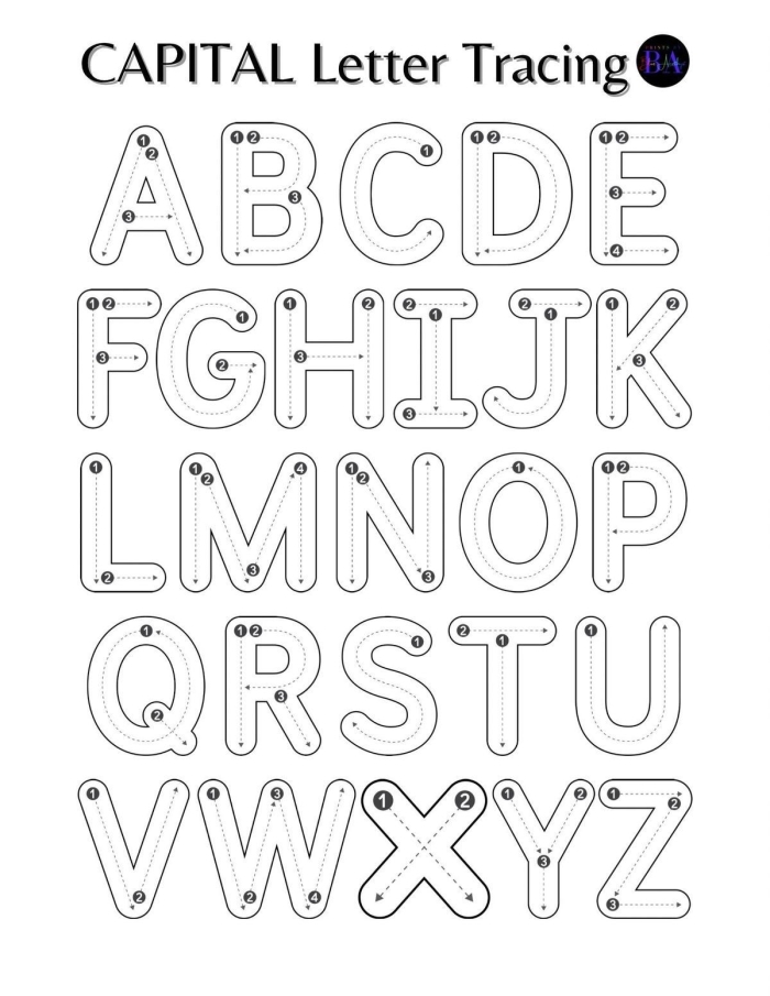 Pre-K phonics activity with a letter connect the dots coloring sheet showing a whale Connect the dots worksheet for Pre-K featuring letters to form a whale image