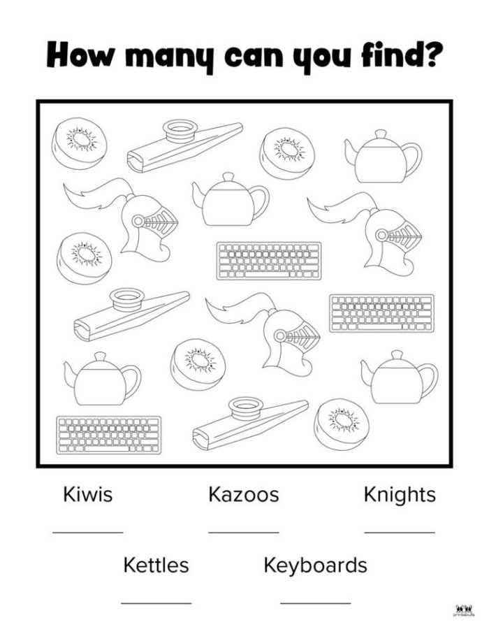 Preschool worksheet featuring the letter K with coloring activities to support early literacy