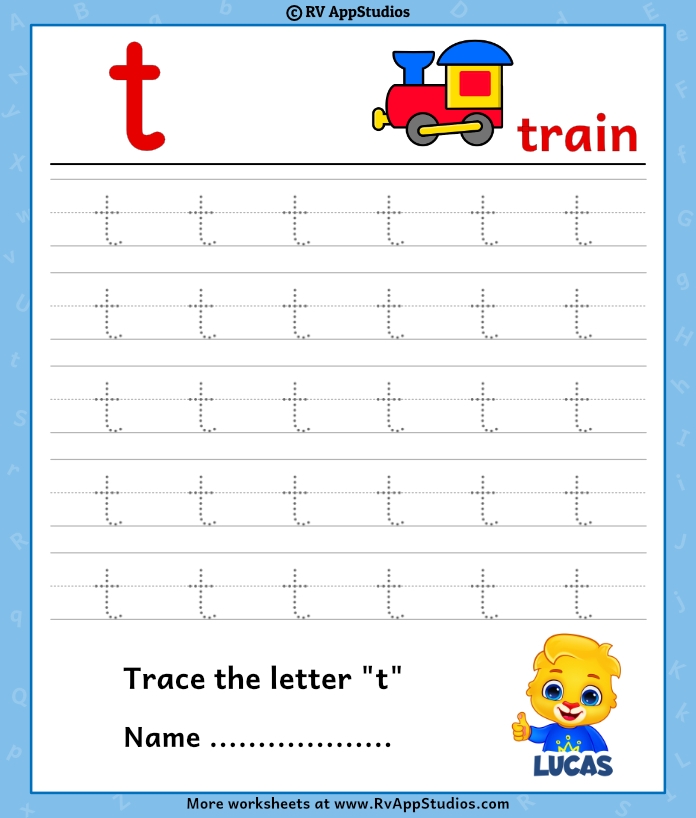 Lowercase letter t recognition activity for young learners with turtle fun Pre-K worksheet featuring lowercase t's with a turtle to find them all
