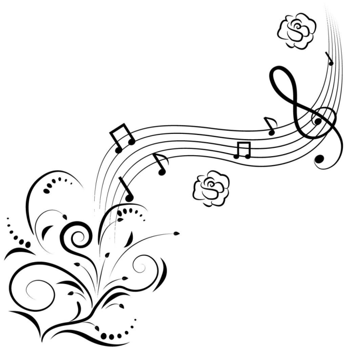 Pre-K math worksheet showing music note patterns for kids to complete