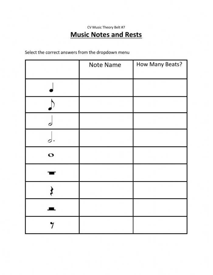 Pre-K math worksheet showing music note patterns for early learning