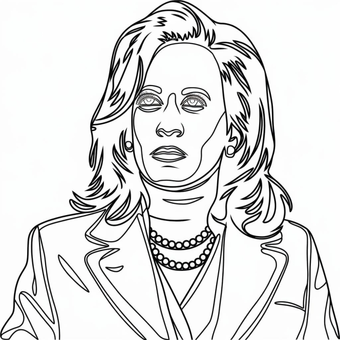 Kamala D. Harris coloring worksheet for Pre-K measurement activities