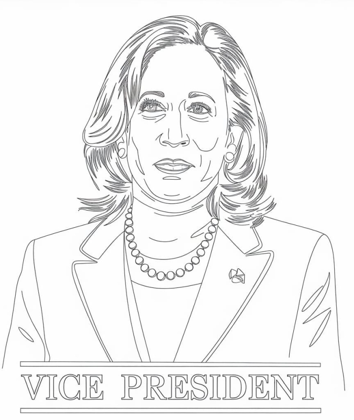 Kamala D. Harris Coloring Page worksheet for Pre-K measurement activities