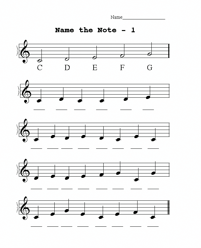 Pre-K math worksheet showing music note patterns for kids to complete