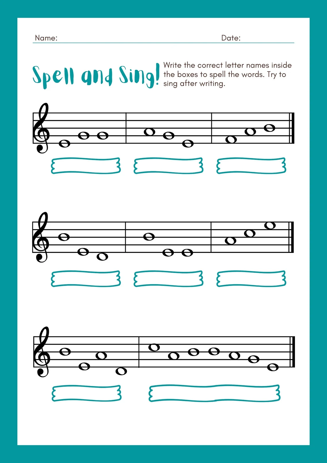 Pre-K math worksheet showing music note patterns for kids to complete