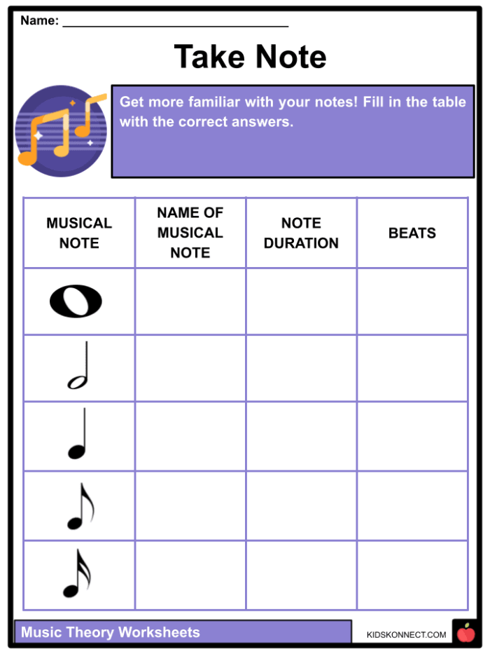 Pre-K worksheet showing music note patterns for early math learning