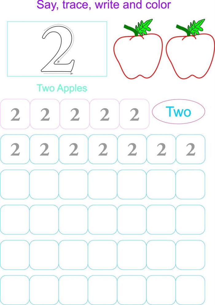 Engaging early math activity focused on the number 2 for young learners in life science category Pre-K worksheet for practicing writing and counting the number 2 with life science themes