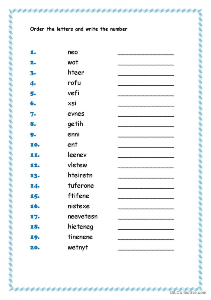 Order Em Up! worksheet for early number ordering skills assessment Pre-K children practicing number sequencing up to 10 on the Order Em Up! worksheet