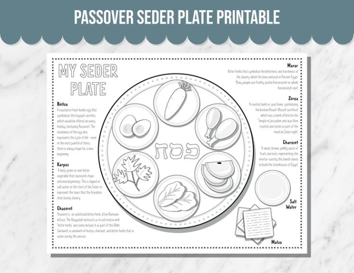 Pre-K child using a Passover Seder worksheet to explore phonics and holiday traditions