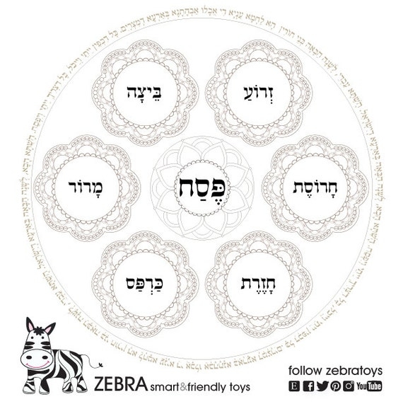 Passover Seder worksheet for Pre-K phonics featuring play food and tradition review