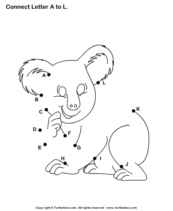 Connect the Dots with Letters worksheet featuring a whale for early learners Connect the Dots with Letters worksheet showing a whale outline for Pre-K phonics practice