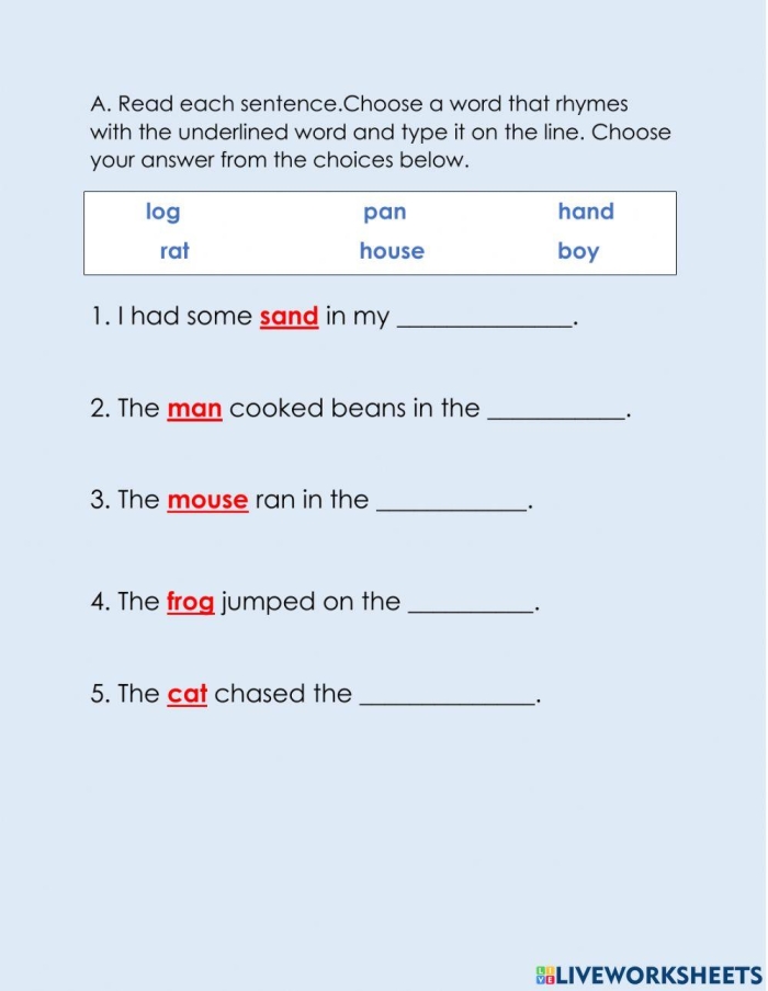 German rhyming word pairs activity for early learners, worksheet 23 Young children matching rhyming word pairs in a German Pre-K phonics worksheet