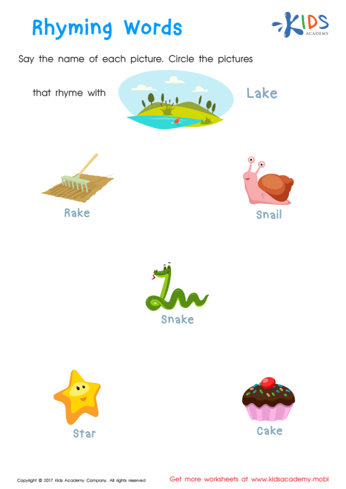 German rhyming words matching activity for early learners worksheet number 1 Pre-K children practicing rhyming word pairs on a German worksheet focused on phonics