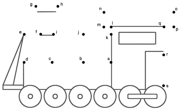 Connect the Dots with Letters worksheet number 17 showing a whale to color and learn letters Connect the Dots with Letters worksheet featuring a whale image for Pre-K phonics practice
