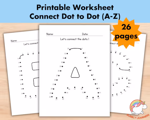 Pre-K Connect the Dots with Letters activity showing a whale outline on page 22 Connect the Dots with Letters worksheet featuring a whale for Pre-K phonics practice