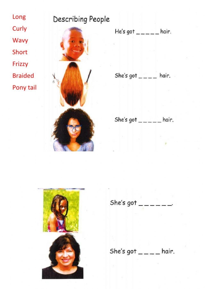 Child drawing their hairstyle on an All About My Hair worksheet with a mirror design
