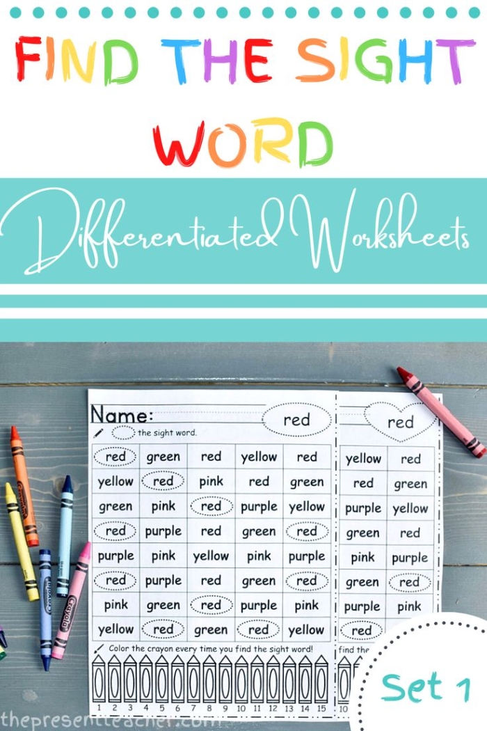 Sight Word Find activity for early readers to improve word recognition and fluency Pre-K students searching for sight words on a colorful worksheet to practice reading skills