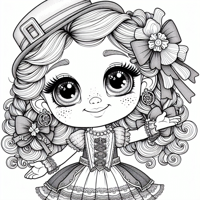 Pre-K St. Patrick's Day paper doll girl with colorful clothes for a fun learning activity