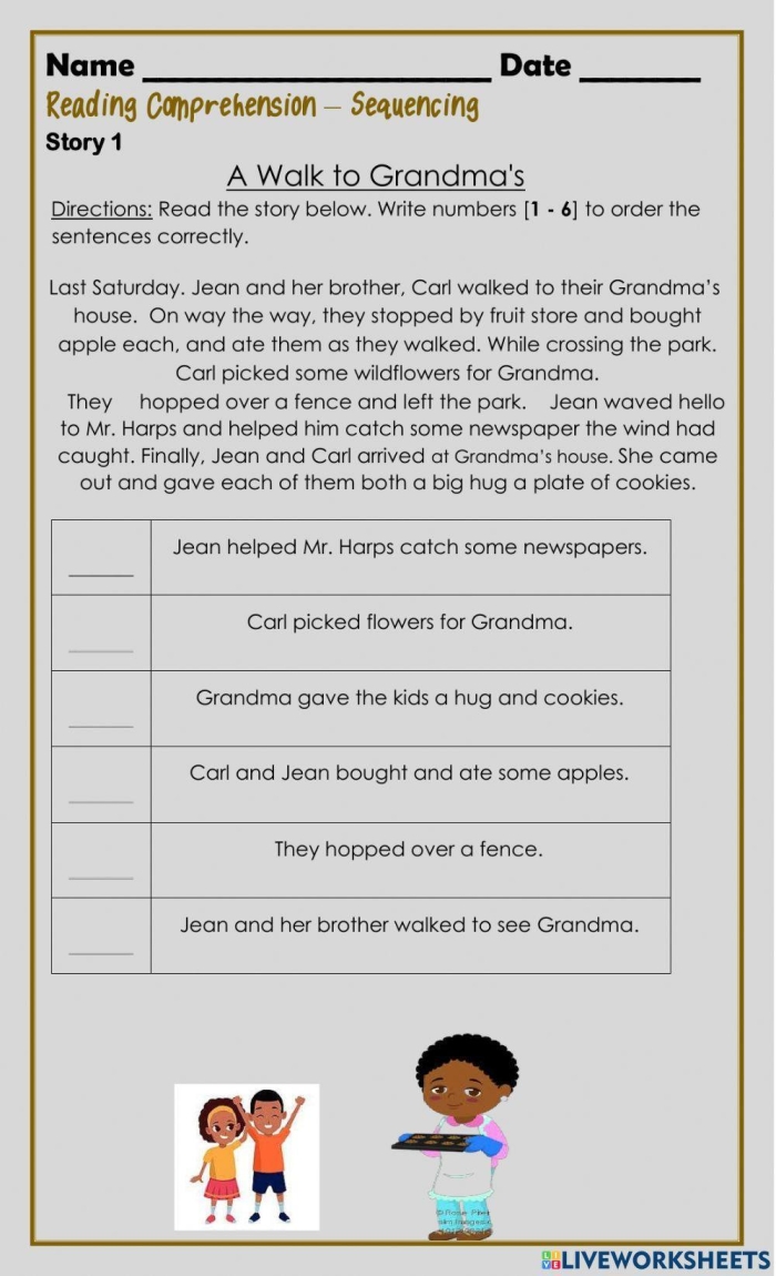 Tyler's Day story sequencing exercise for early learners in addition category, image 17 Story Sequencing worksheet featuring Tyler's Day activities for Pre-K addition skills