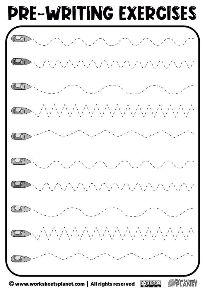 Vertical lines tracing activity for early learners developing fine motor skills in alphabet writing Pre-K child practicing vertical lines on a prewriting skills worksheet to build letter formation abilities