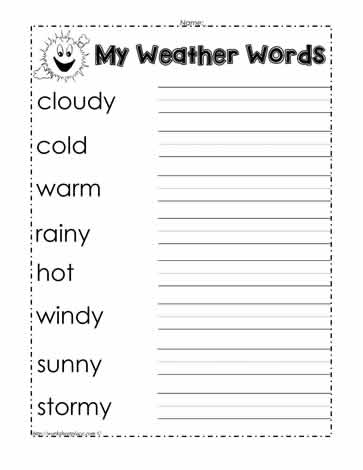 Worksheet for early learners to identify weather terms in Chinese, image 17 Pre-K children practicing basic Chinese weather vocabulary on a colorful worksheet