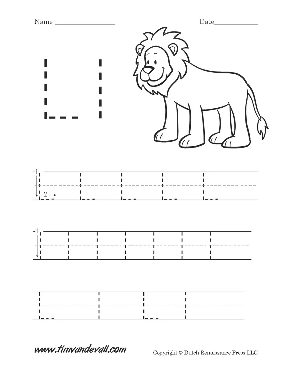 Colorful L Is For... worksheet designed to teach letter sounds and place value basics for Pre-K kids Preschool letter L worksheet focusing on alphabet learning and coloring activities