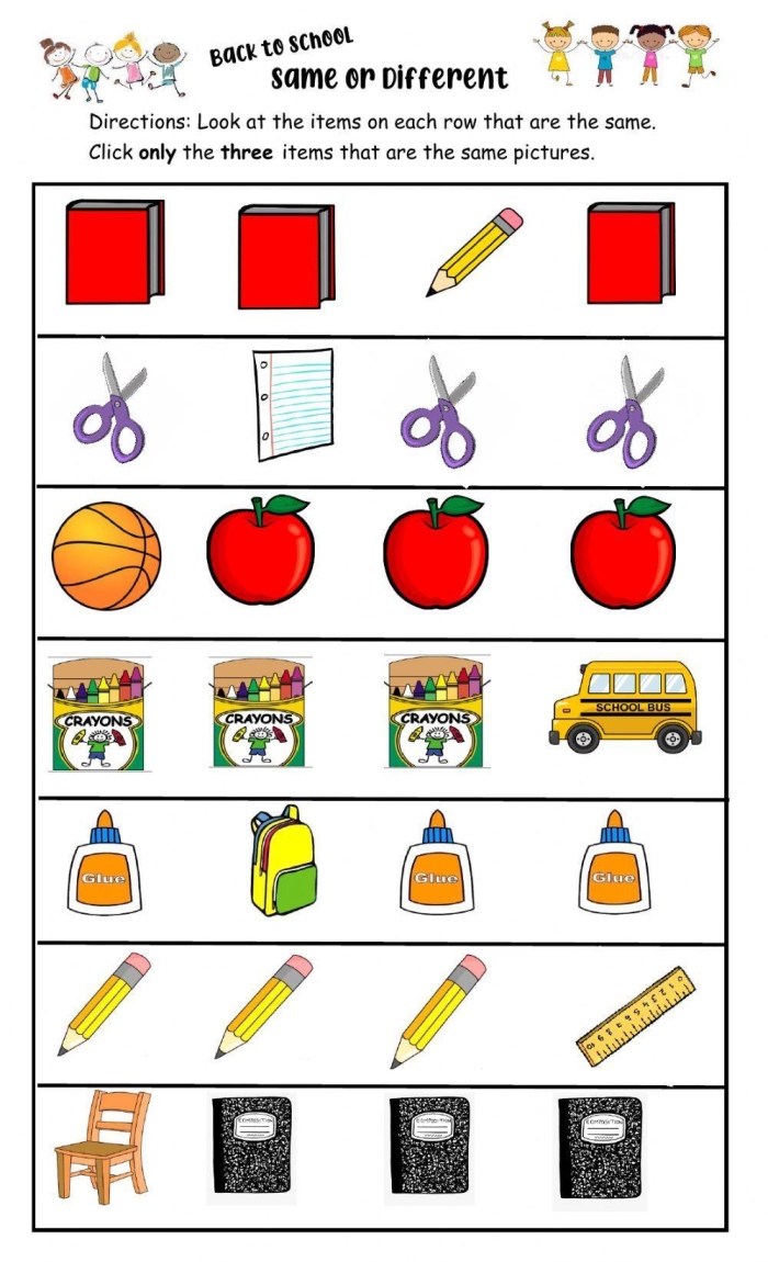 Fun bug matching activity for pre-kindergarten kids focused on size comparison 24 Preschool worksheet featuring colorful bugs to identify which ones are equal in size