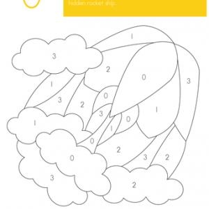 Coloring and math activity for pre-K kids focusing on number six and star patterns Preschool worksheet featuring the number 6 with hidden stars to color and find