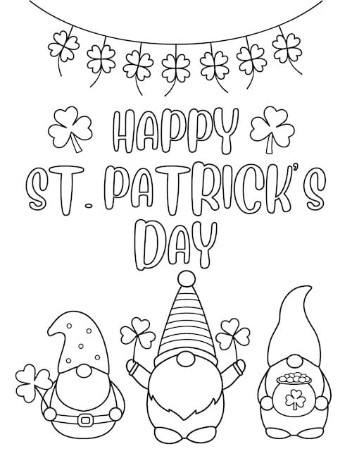 St. Patrick's Day themed coloring worksheet for preschool geography activities