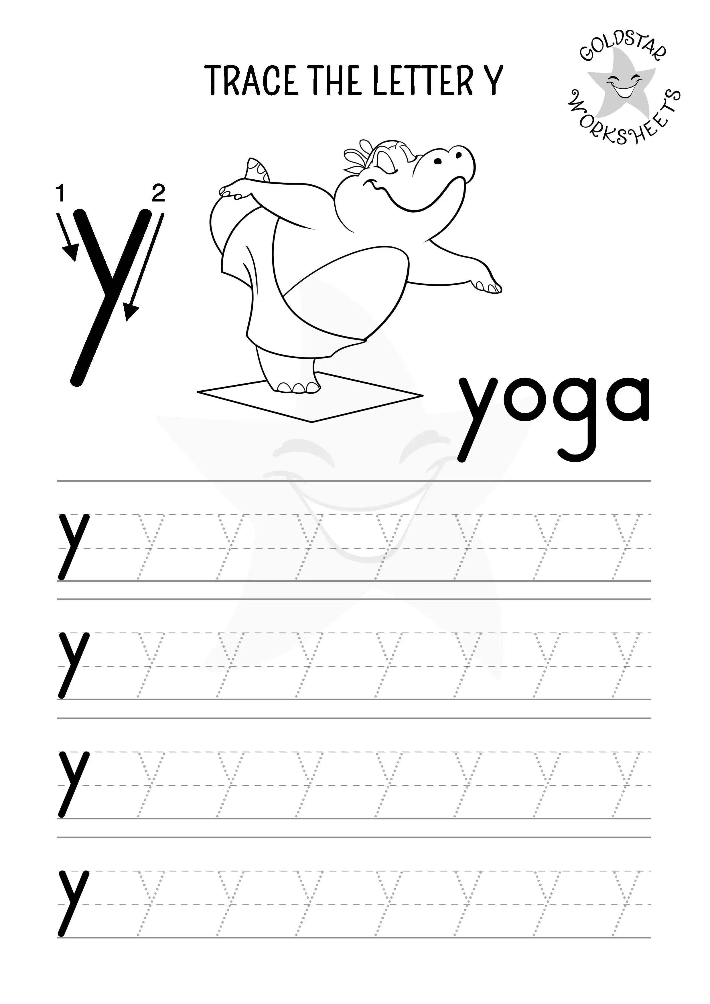 Pre-K geometry tracing activity for letters x, y, and z, image 3 Tracing worksheet for lowercase letters x, y, and z to help preschoolers practice handwriting