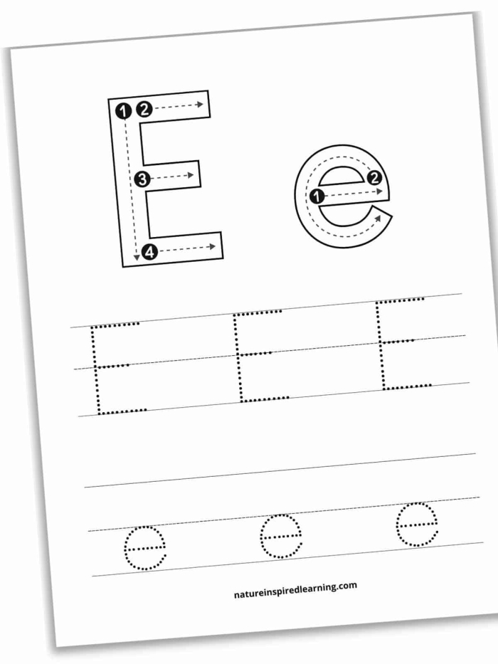 Handwriting worksheet focusing on lowercase e and s for early learners Tracing lowercase letters e and s worksheet for preschool handwriting practice