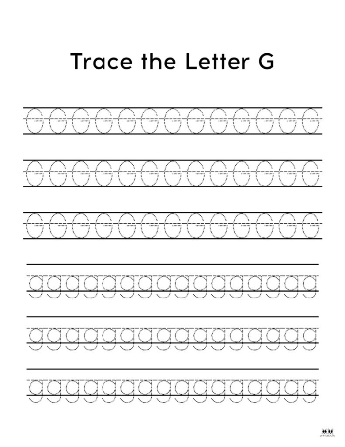 Preschool worksheet focusing on the letter G with addition activities and coloring fun