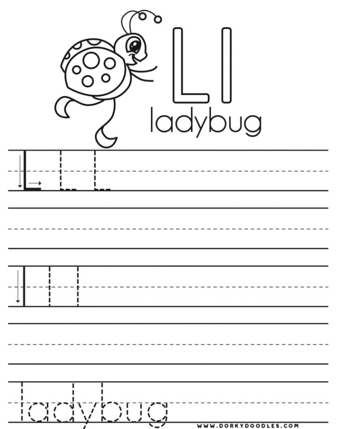 Engaging L Is For... activity sheet to practice the alphabet at home Preschool letter L worksheet for learning sounds and coloring fun