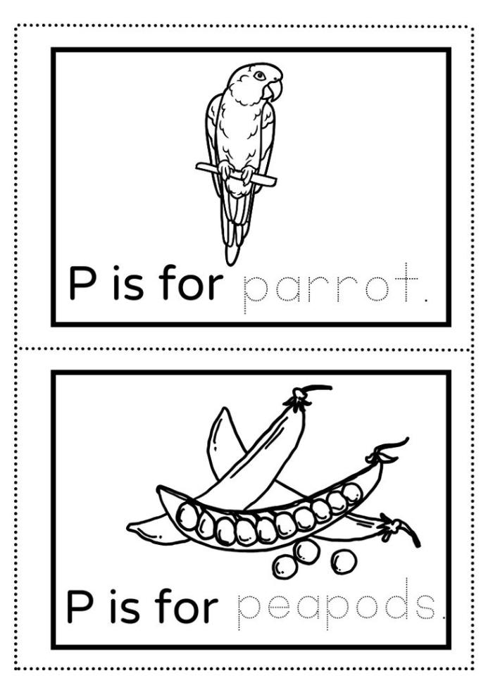 P Is For worksheet number 13 focusing on letter P sounds and early alphabet skills Preschool geometry worksheet featuring letter P with colorful shapes and pictures to color