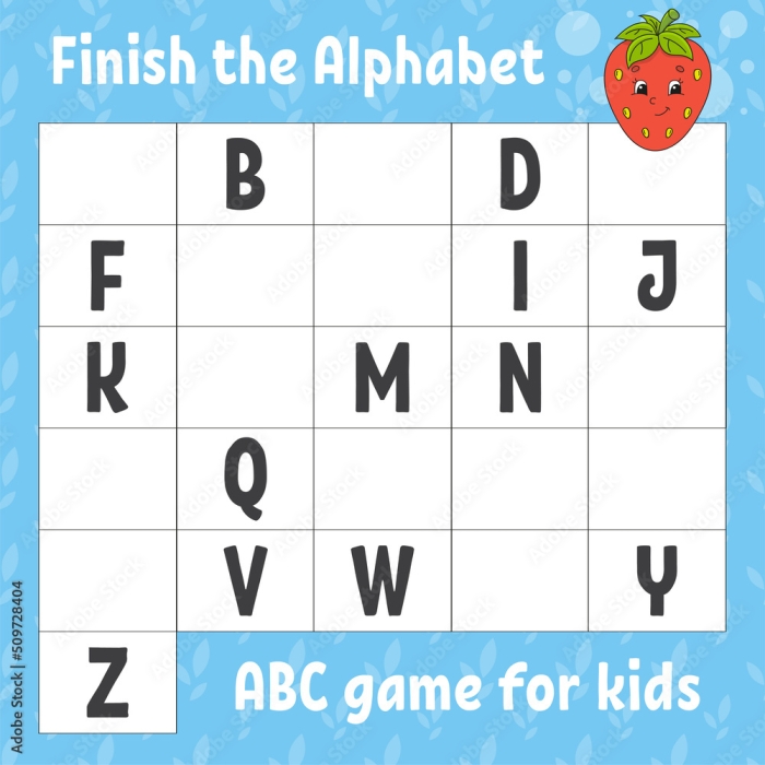 Worksheet for Pre-K children to practice writing letters A, B, and C with fill-in-the-blank activities Preschool handwriting worksheet for filling in missing A, B, and C letters focusing on onset rime