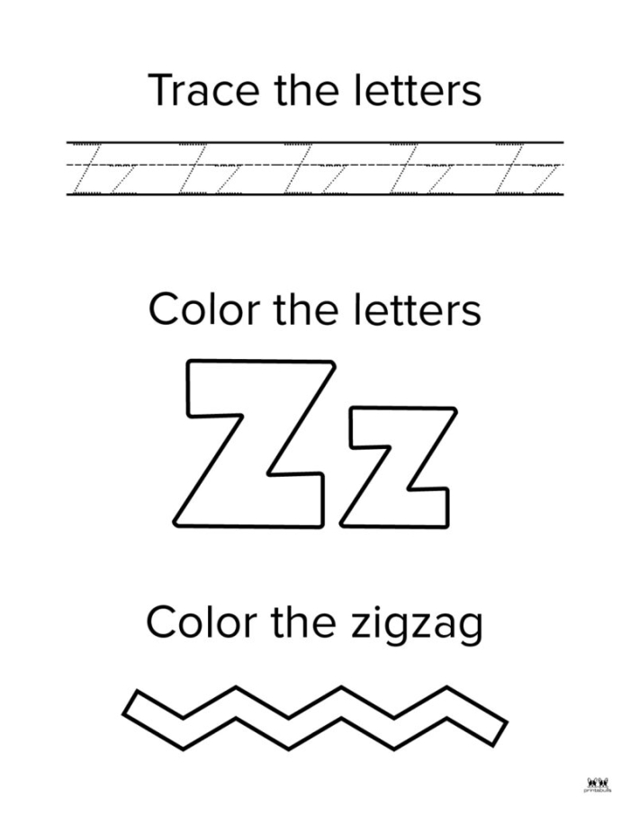 Preschooler coloring a Z Is For worksheet to learn the letter Z and its sounds