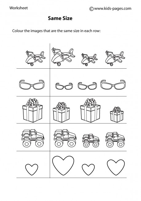 Preschool bug matching activity for size comparison worksheet 8 Preschool worksheet showing colorful bugs for matching same size