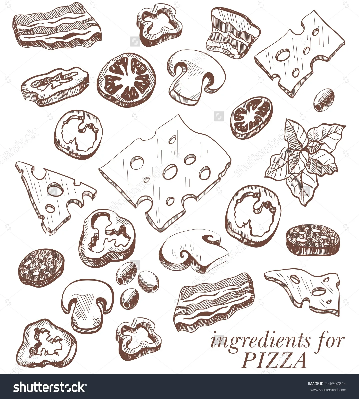Preschool addition worksheet featuring pizza toppings to practice counting up to ten