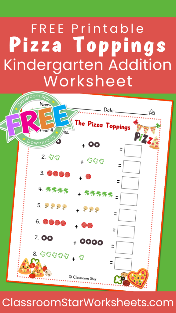 Fun Printable Worksheets for Pre-K Addition with Pizza Toppings