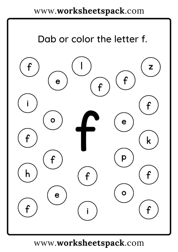 Get Ready for Reading: Engaging Letter F Worksheet for Pre-K Learners Colorful worksheet focused on the letter F to support preschool reading skills
